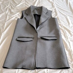 Black Longline Cotton and Polyester Vest Size Medium